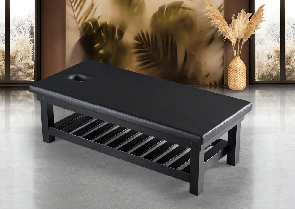 Chinese houten massagetafel (naar buiten vallend matras)